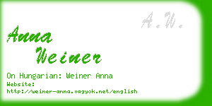 anna weiner business card